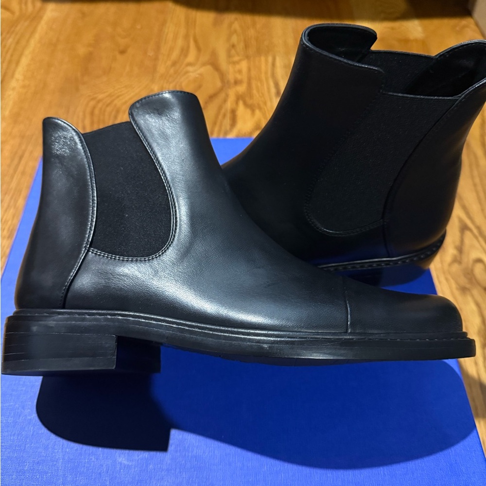 Stuart Weitzman Classic Black Leather Booties